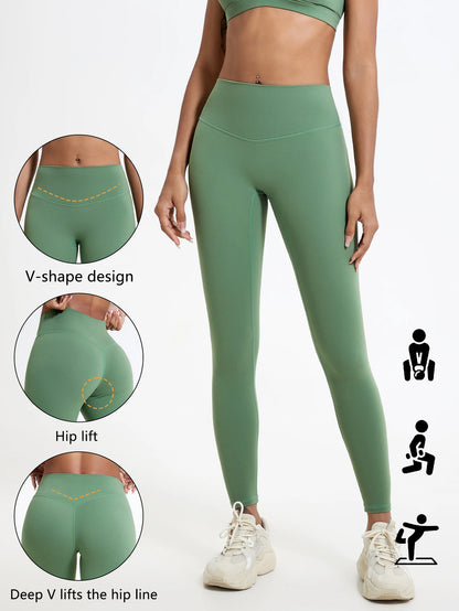 Push-Up High-Waist Yoga Leggings for Women – V-Shape Hip Lift