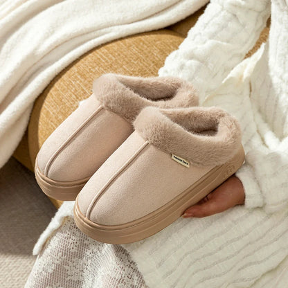 Fur-Lined Winter Slippers Anti-Slip Indoor Outdoor Shoes