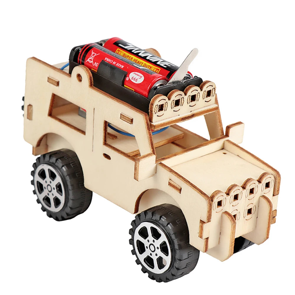 DIY STEM Wood Model Kit for Kids – 3D Assembly Science Toy (Car, Boat, Plane & More)