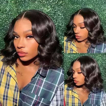 13x4 HD Lace Front Bob Wig Body Wave Human Hair Pre Plucked