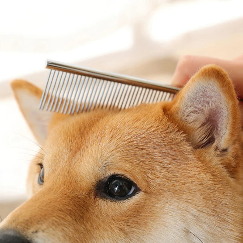 Stainless Steel Dog Grooming Comb – Long Thick Hair