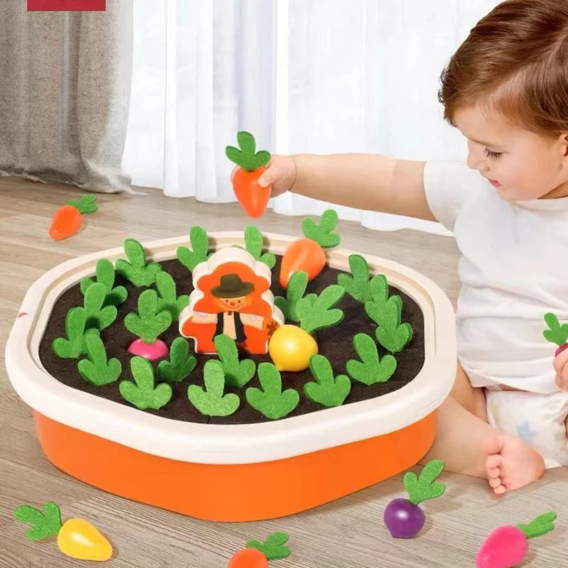 Montessori Pull Carrot Farm Toy for Toddlers