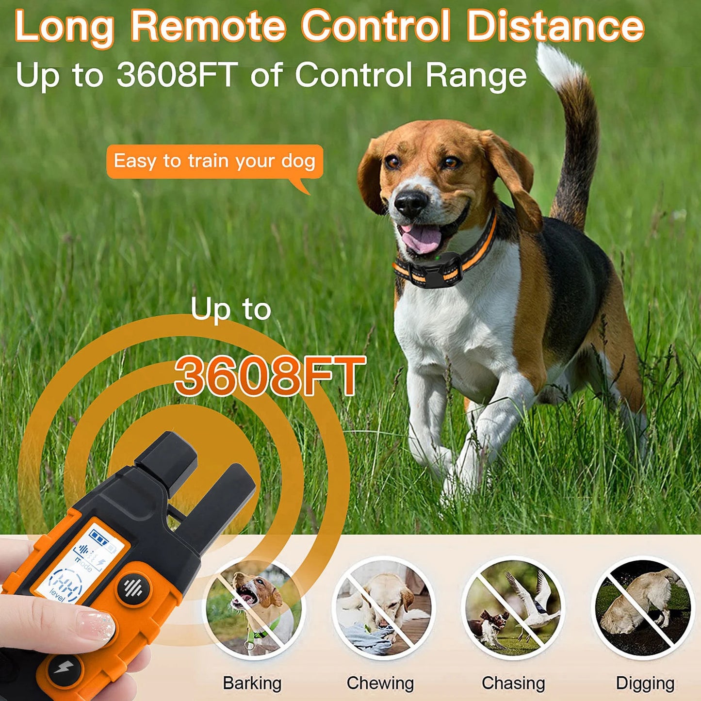 Dog Training Collar with Remote – 3300ft Waterproof E-Collar