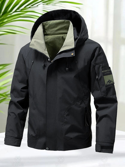 Men's Waterproof Hooded Outdoor Jacket – Lightweight Windbreaker