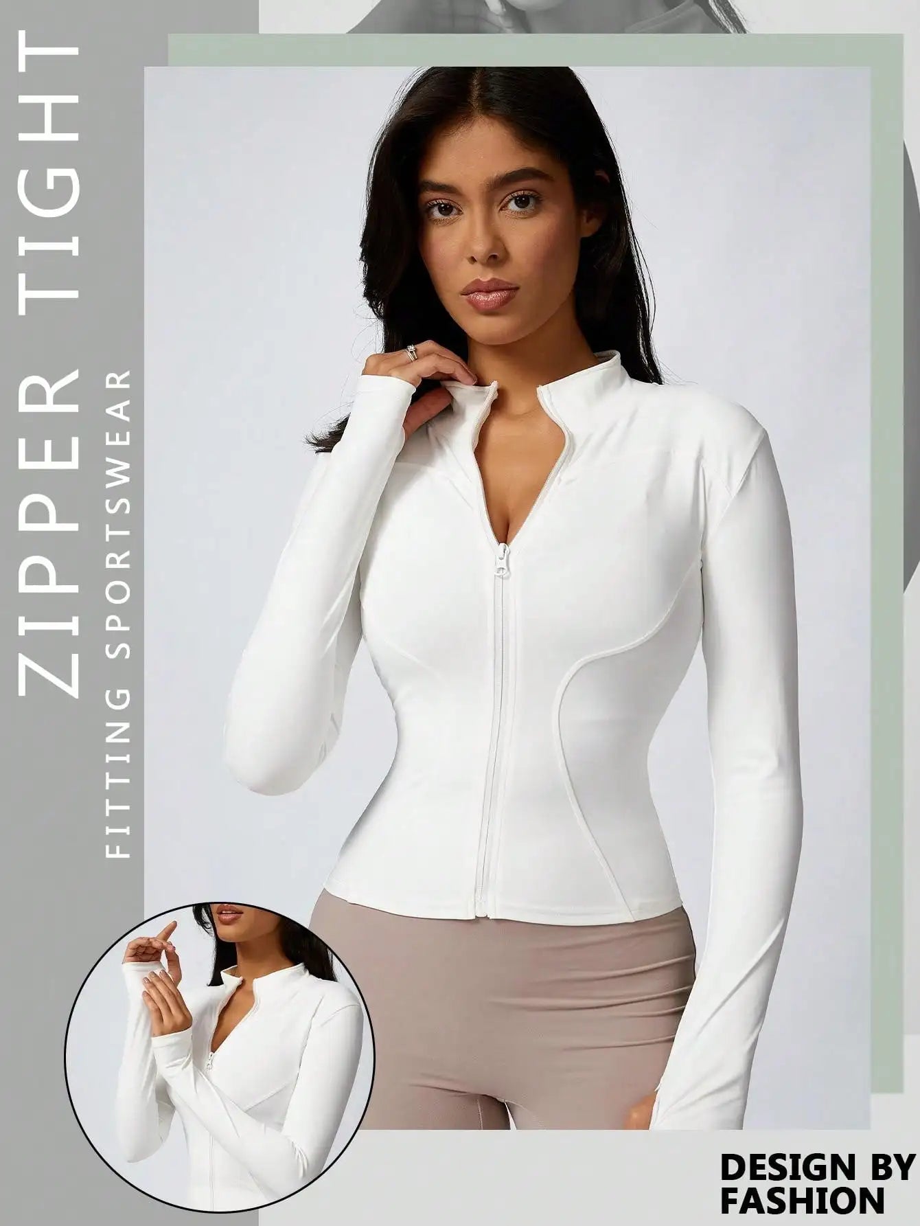 Women's Zip-Up Sports Jacket – Slim Fit Athletic Top