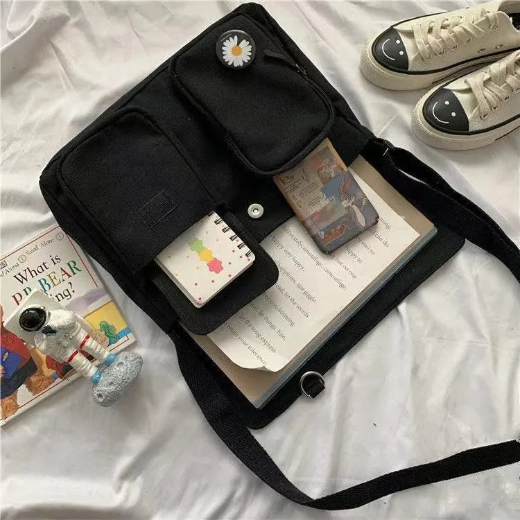 Canvas Crossbody Messenger Bag – Large Capacity Shoulder Bag