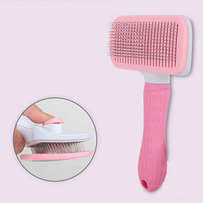Self-Cleaning Pet Grooming Brush – Deshedding Slicker for Dogs & Cats