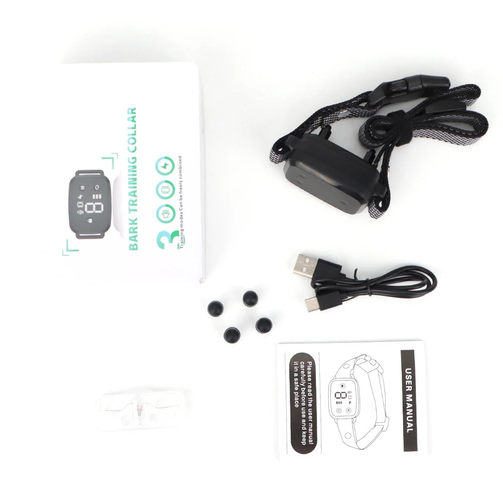 Anti-Bark Dog Collar – Smart Automatic Bark Stopper with HD Display