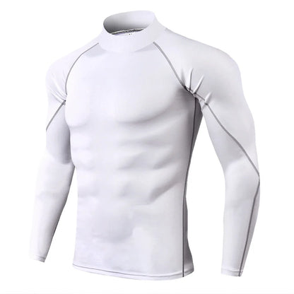Men's Compression Shirt Long Sleeve Quick-Dry Gym Running Workout Top