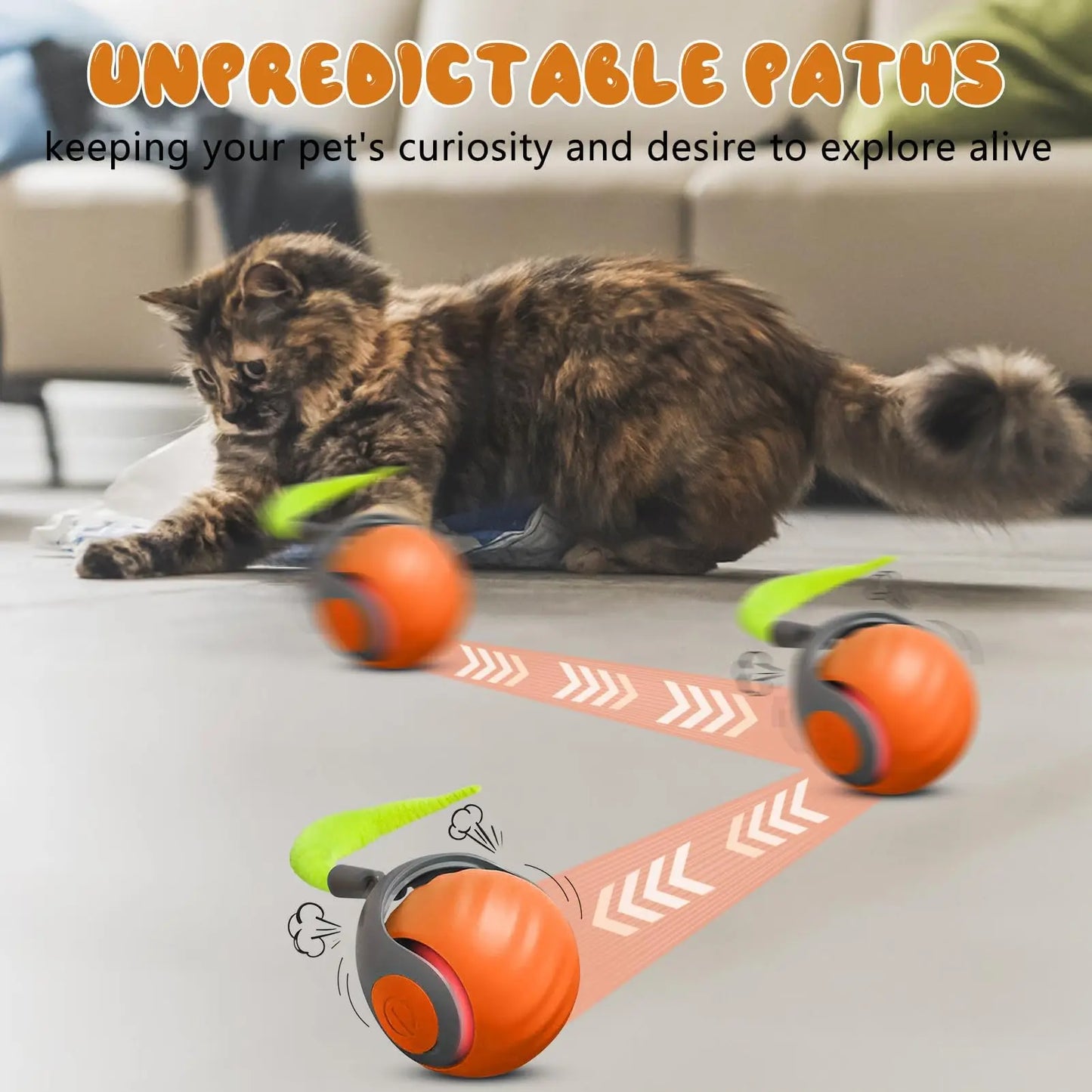 Interactive Cat Ball Toy with Spinning Tail – Self-Moving