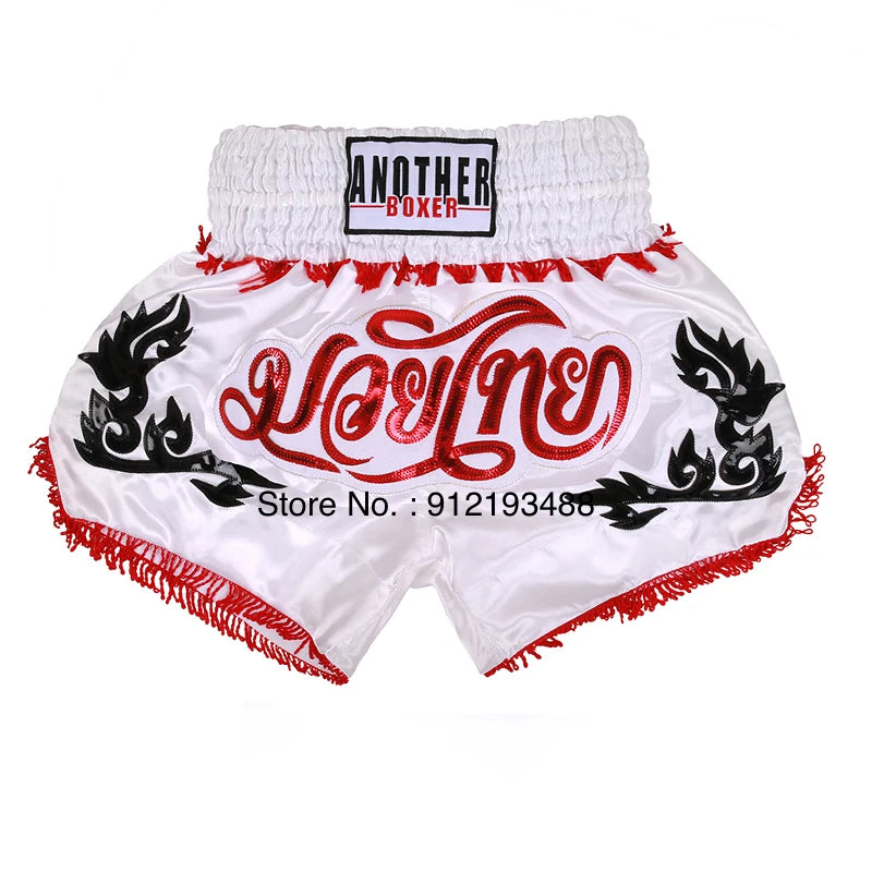 Muay Thai Shorts – Embroidery Kickboxing & Martial Arts Training Pants