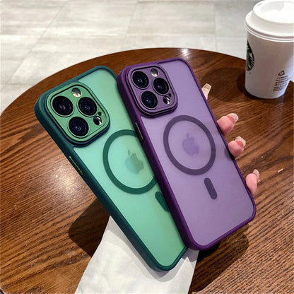 Lens Protection Case Iphone 11 12 13 Proa Mx Mini 15 16 Plus 14 Matte Translucent Magsafe Wireless