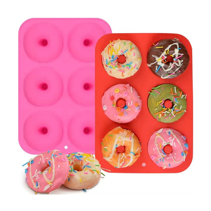 Silicone Donut Mold 6-Cavity Non-Stick Baking Pan for Doughnuts & Bagels