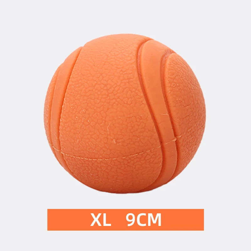 Rubber Dog Ball Toy – Bite-Resistant Solid Ball for Puppies & Large Dogs (S–XL)