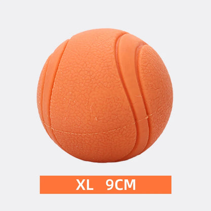 Rubber Dog Ball Toy – Bite-Resistant Solid Ball for Puppies & Large Dogs (S–XL)