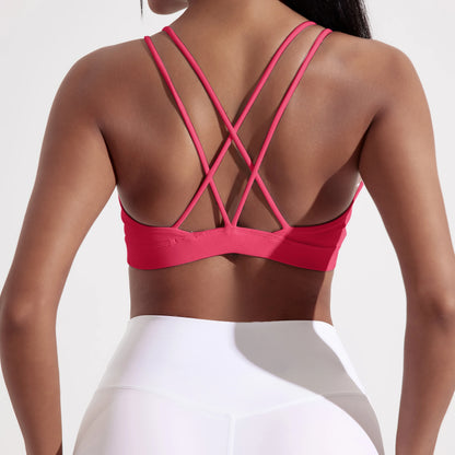 Women's Strappy Cross-Back Sports Bra – Gym, Yoga & Training Top