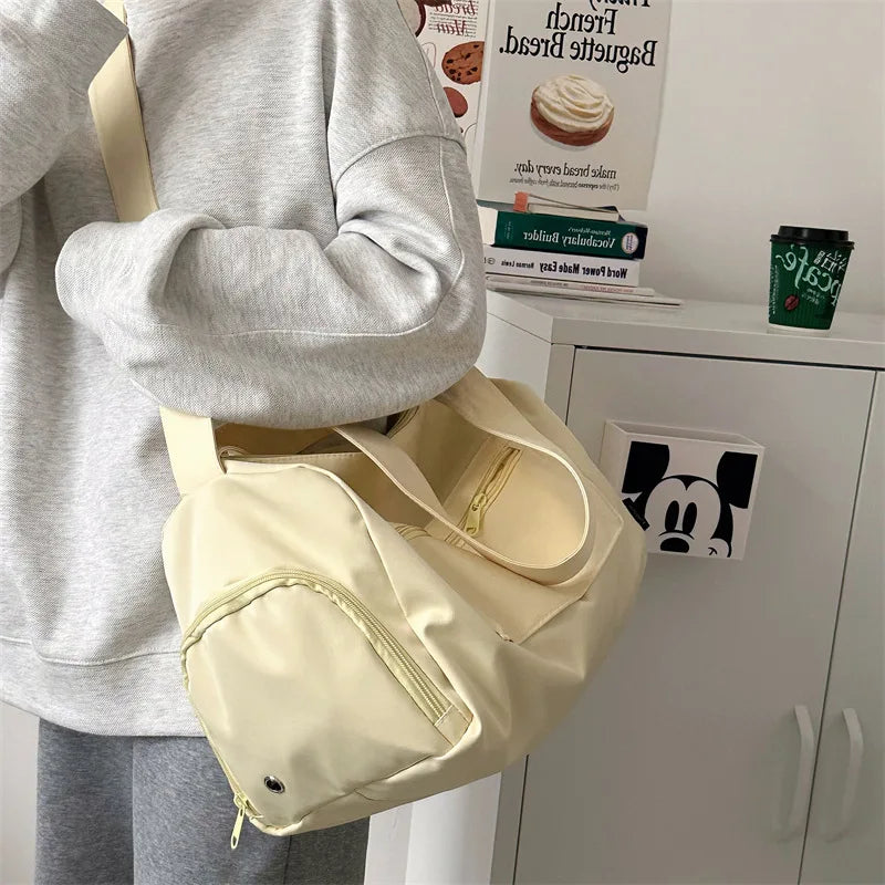 Large Canvas Shoulder Bag – Women's Crossbody Tote for Travel, Yoga & Daily Use