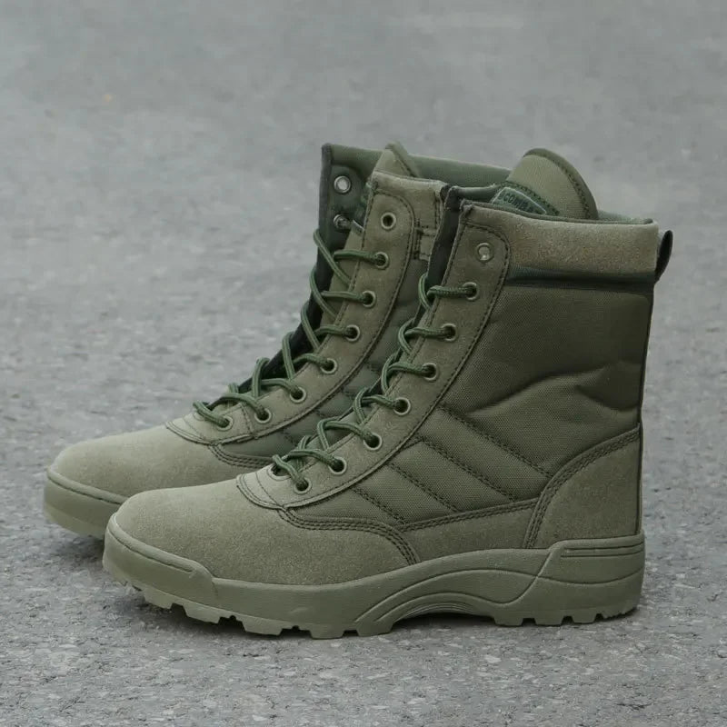 Men's Tactical Combat Boots – High-Top Military Hiking Ankle Shoes