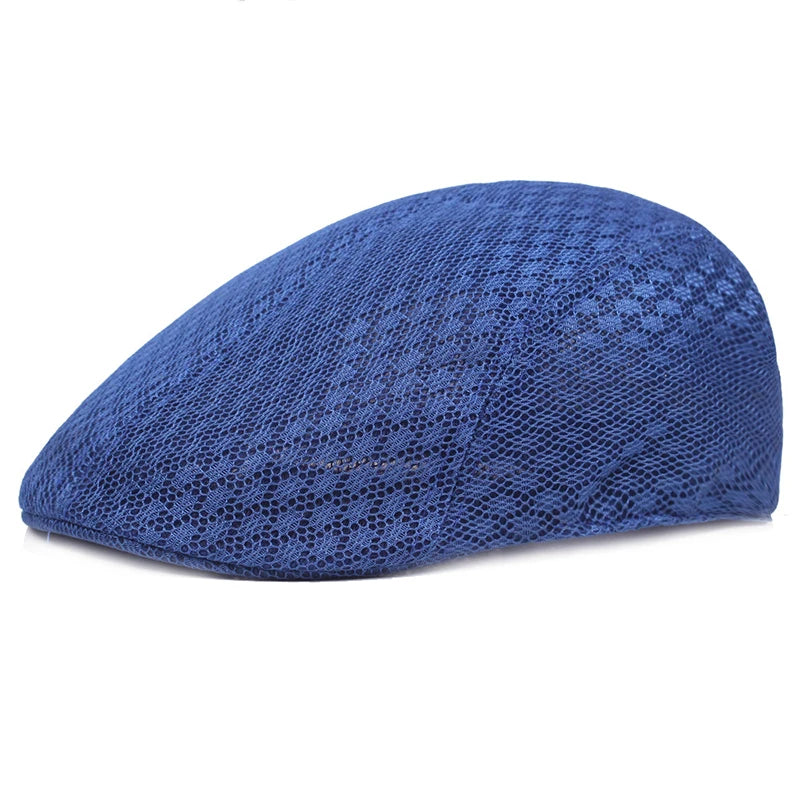 Mesh Newsboy Flat Cap – Unisex Breathable Beret Hat