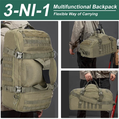 Tactical MOLLE Duffle Bag Backpack – 25L / 45L / 80L Outdoor Military Pack