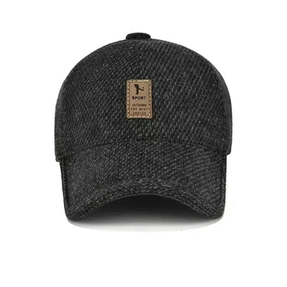 Men's Winter Baseball Cap with Ear Flaps – Warm Windproof Hat