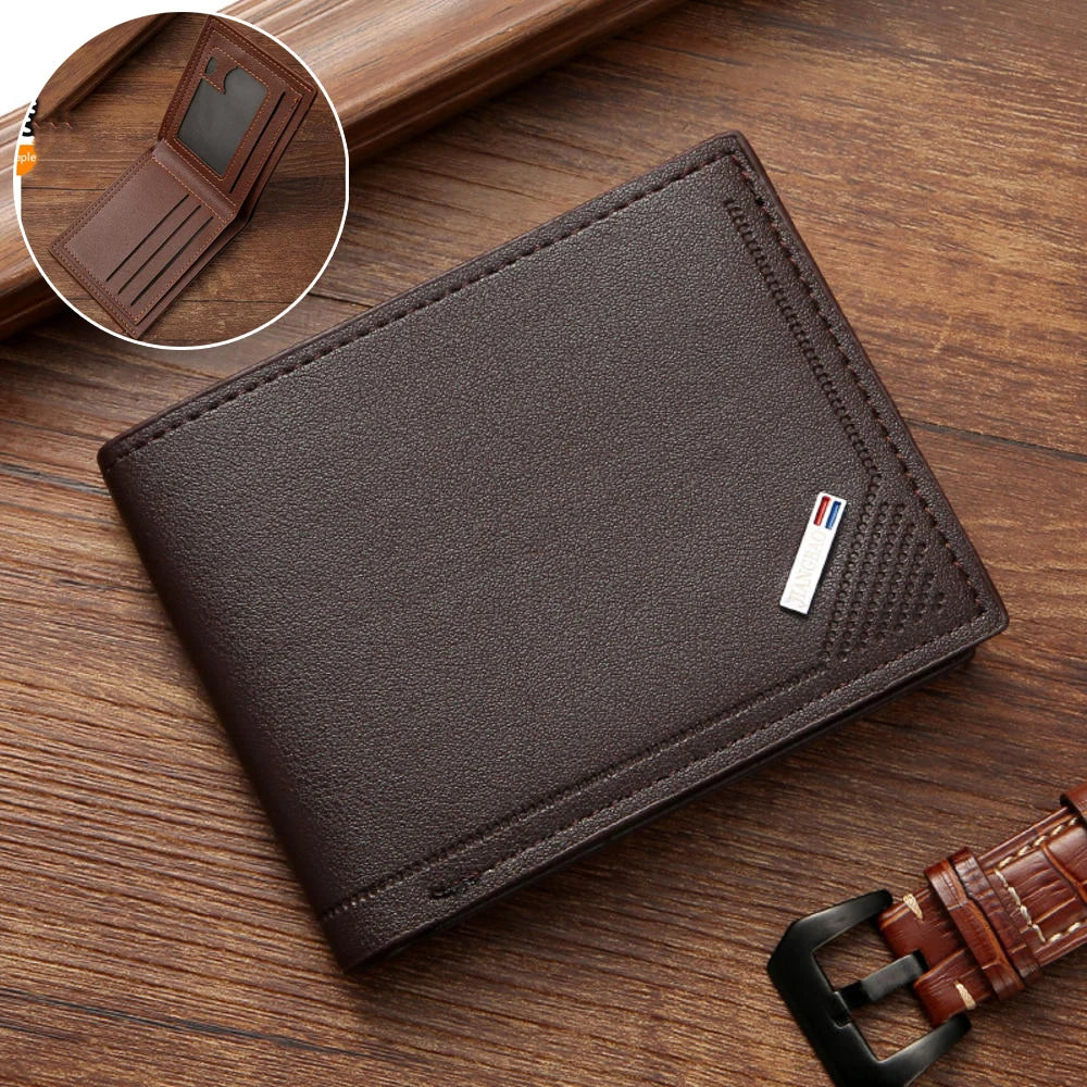 RFID Blocking Men's Slim Bifold Wallet – PU Leather