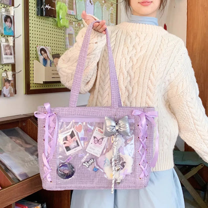 Ita Bag Transparent Window Tote – Y2K Kawaii Crossbody Shoulder Bag