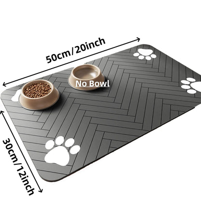 Pet Feeding Mat – Absorbent Quick-Dry Placemat for Dogs & Cats