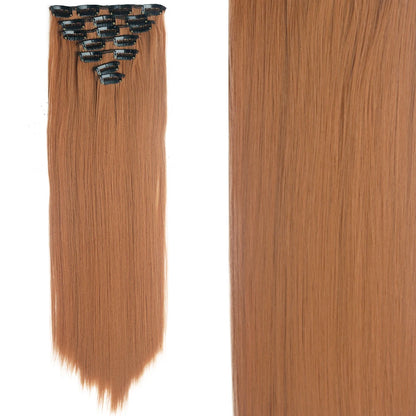 Clip-In Hair Extensions 7pcs 16 Clips Wavy Synthetic 24 Inch