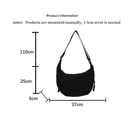 Crossbody Shoulder Bag Minimalist Crescent Dumpling Style