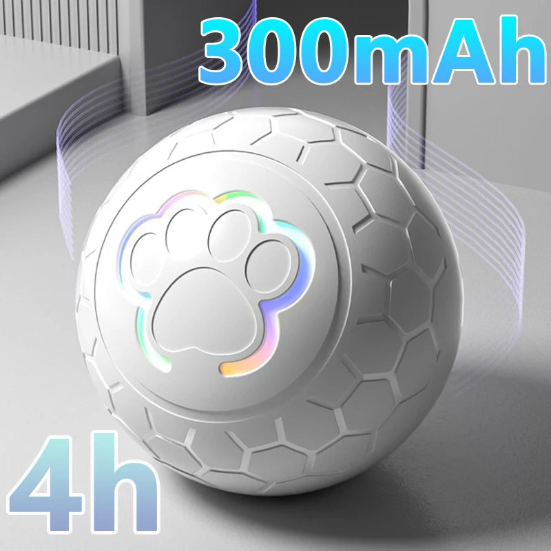 Interactive Smart Pet Toy Ball – Auto Rolling, RGB Lights, USB Rechargeable for Dogs & Cats