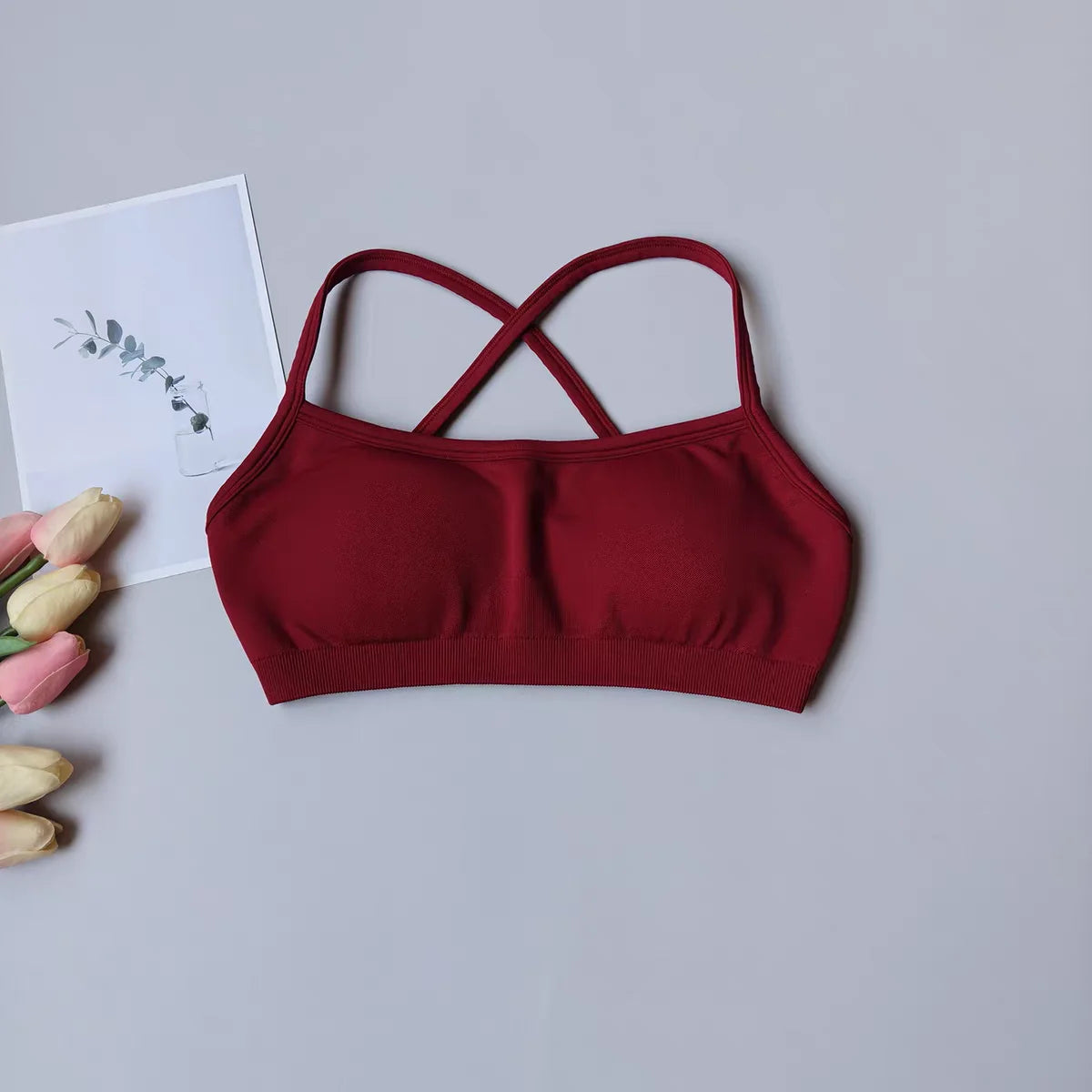 Seamless Racerback Sports Bra – Breathable Yoga & Gym Top for Women