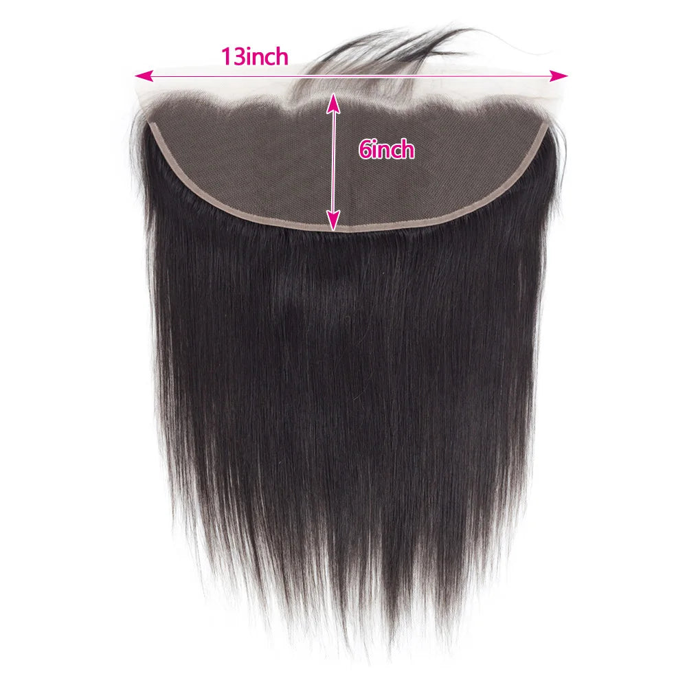 Frontal Only 13x6 Straight 13x4 Hd Lace Brazilian Human Hair Preplucked 4x4 5x5 6x6 Transparent 2x6