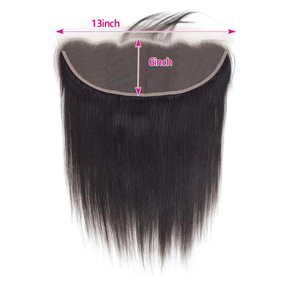 Frontal Only 13x6 Straight 13x4 Hd Lace Brazilian Human Hair Preplucked 4x4 5x5 6x6 Transparent 2x6