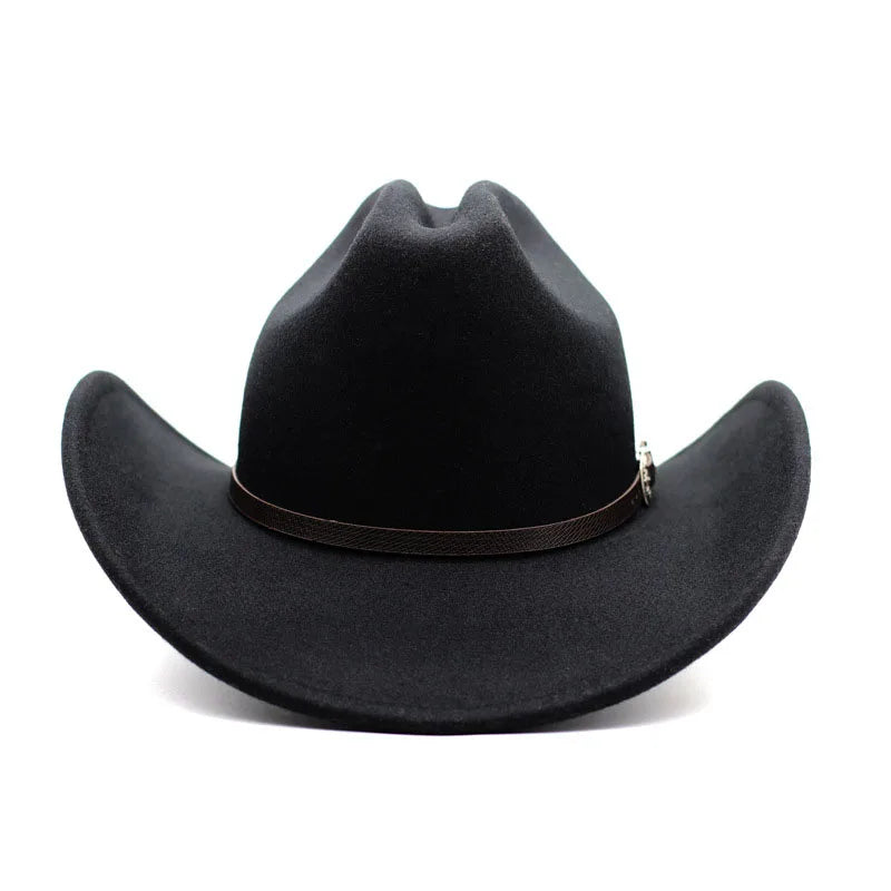 Wide Brim Cowboy Hat – Vintage Western Felt Hat for Men & Women