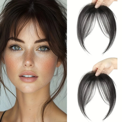 Clip-In Bangs Hair Extension Middle Part Natural Seamless Fringe