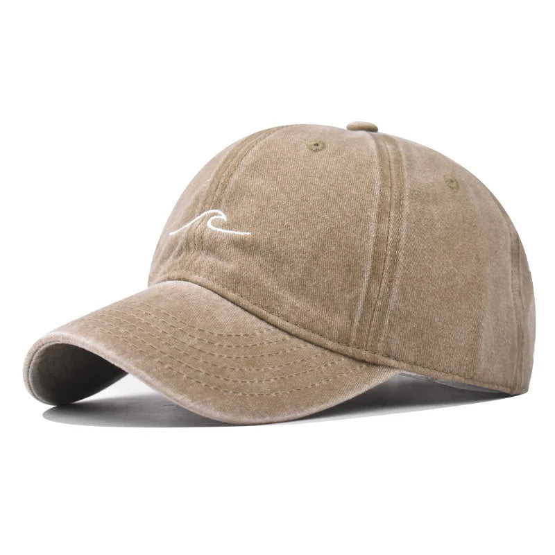 Wave Embroidered Baseball Cap – Unisex Adjustable Dad Hat