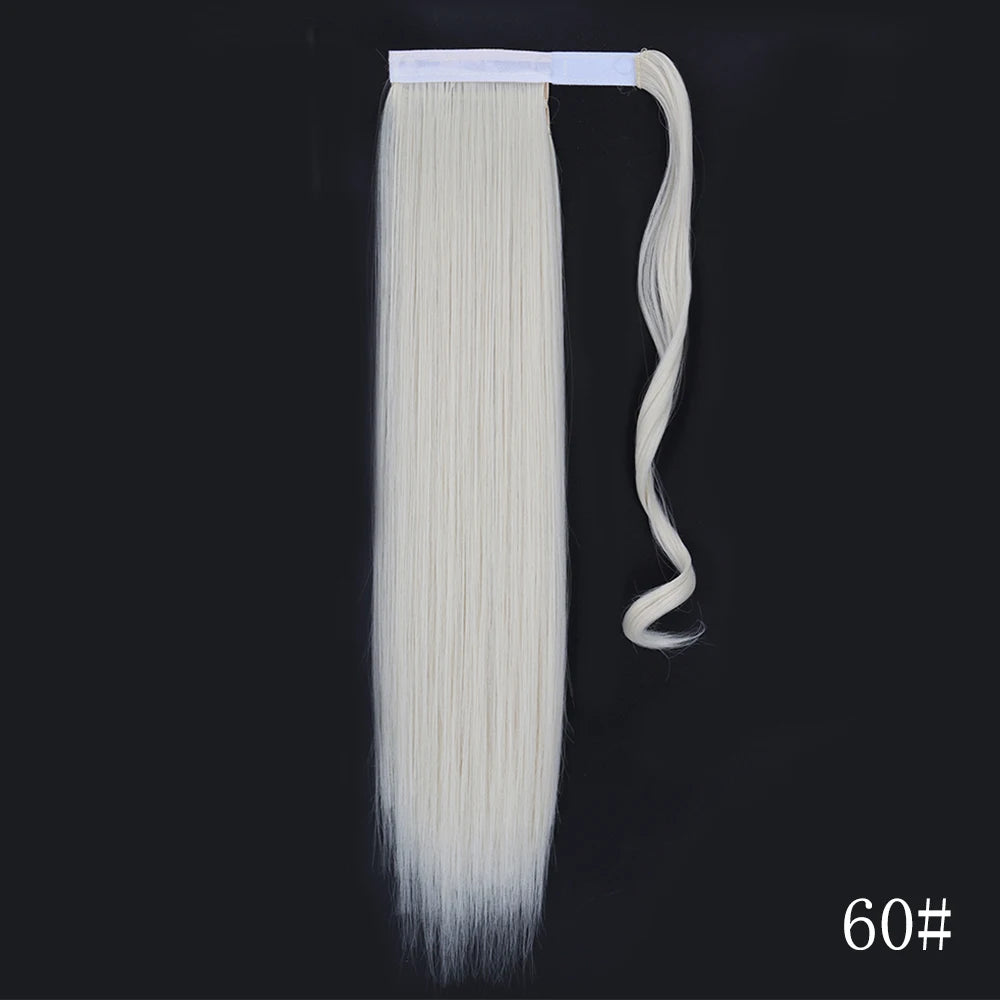 Wrap Around Ponytail Extension – Long Straight Synthetic Clip-In
