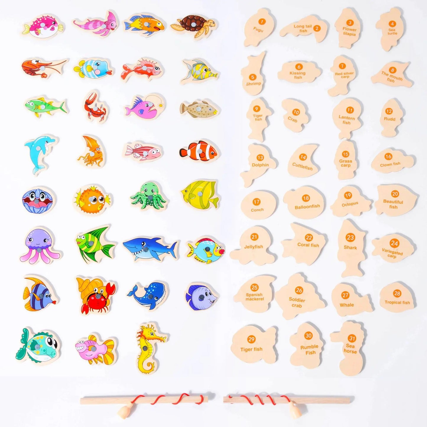 Wooden Magnetic Fishing Toy – Montessori Ocean Learning Game for Kids