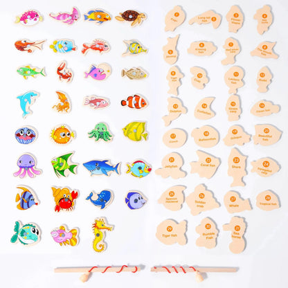 Wooden Magnetic Fishing Toy – Montessori Ocean Learning Game for Kids