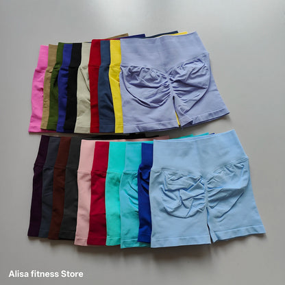 High-Waist Seamless Yoga Shorts – Women's Tummy Control Biker Shorts
