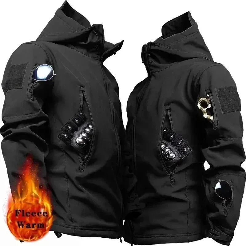 Men's Tactical Soft Shell Jacket – Waterproof Military Hooded