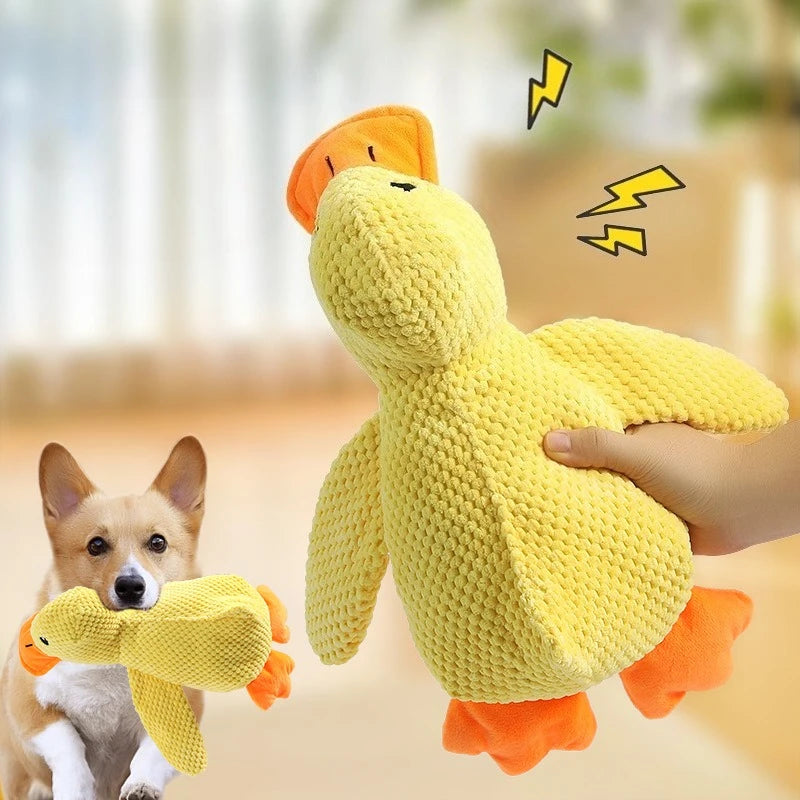 Plush Squeaky Dog Toy – Bite-Resistant Animal Chew Toy for Dogs