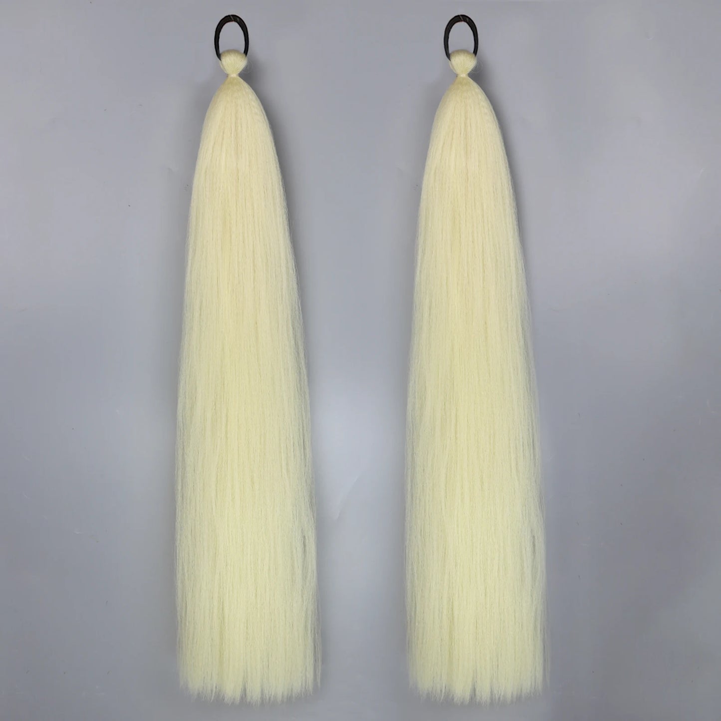Synthetic Ponytail Extension 2-Piece Set – Long Straight with Rubber Band