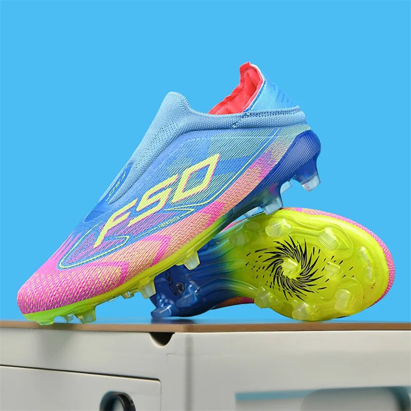 Men's High-Top FG Soccer Cleats – Non-Slip Firm Ground Football Boots