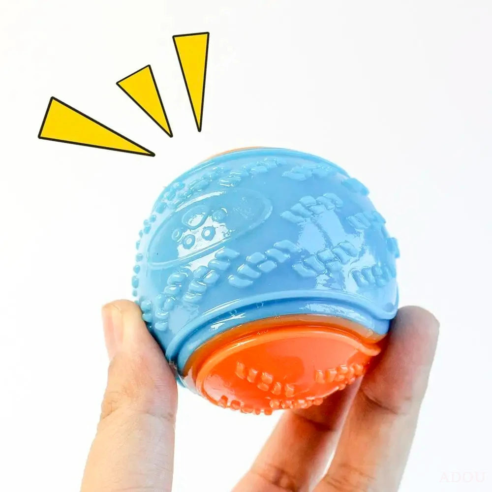 Dog Chew Ball Toy – Bite-Resistant Squeaky Silicone Teeth Cleaning
