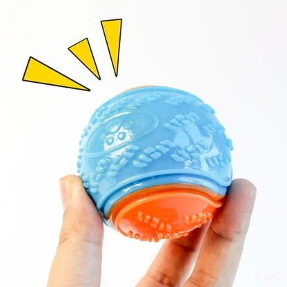 Dog Chew Ball Toy – Bite-Resistant Squeaky Silicone Teeth Cleaning