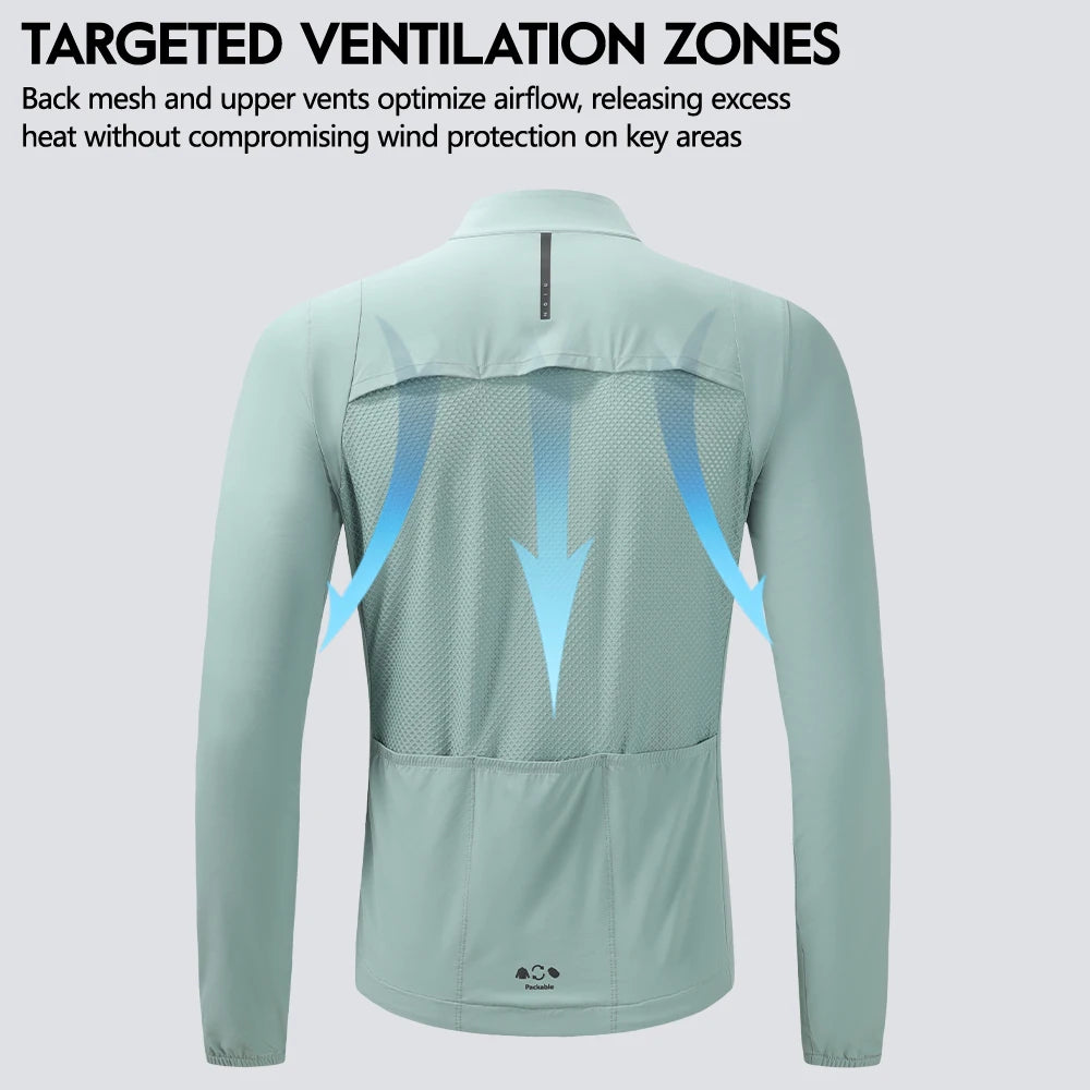 RION Men's Windbreaker Cycling Jacket – Packable, Windproof, UPF50