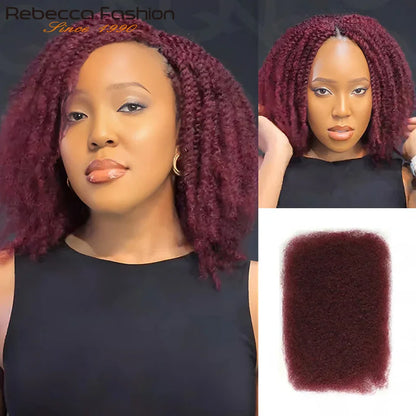 Afro Kinky Curly Bulk Human Hair Braiding Qvr Remy No Attachment - Soft