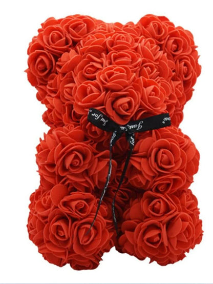 Rose Teddy Bear with LED Lights Artificial Flower Gift